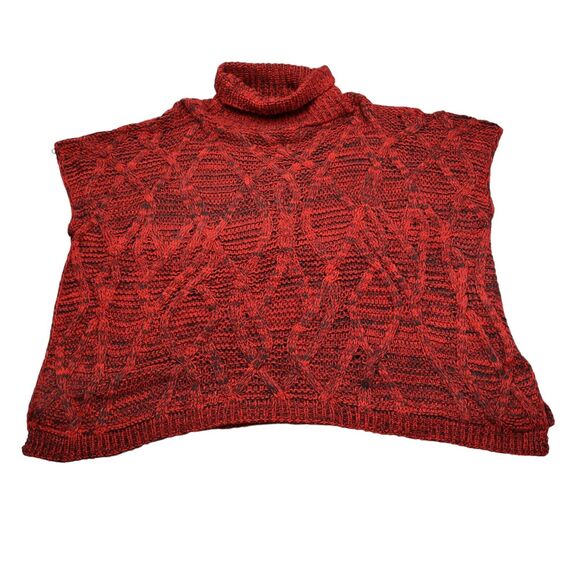 Basico Sweater Womens Red Sleeveless Cowl Neck Simple Wear Slit Knitted Pullover - Picture 1 of 16